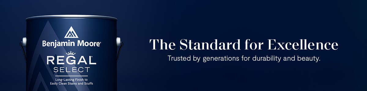 Benjamin Moore Regal Select, the standard for excellence, paint promotional website banner