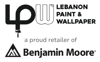 Lebanon Paint & Wallpaper black logo, a proud retailer of Benjamin Moore