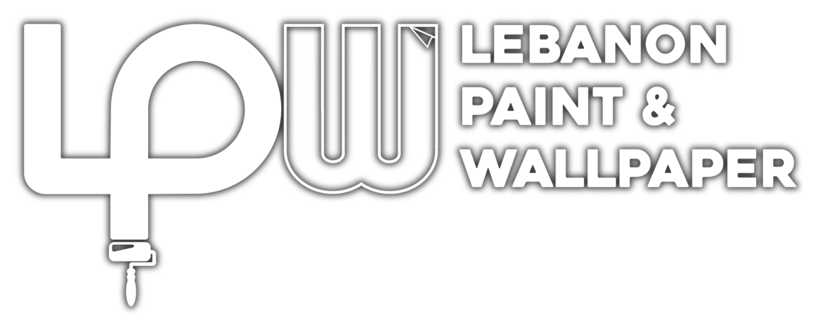 Lebanon Paint & Wallpaper White logo with shadow