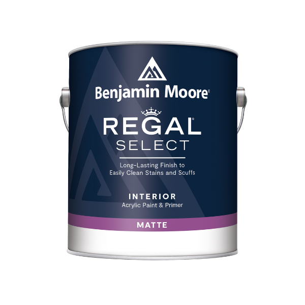 Benjamin Moore Regal Select interior paint gallon container in matte finish