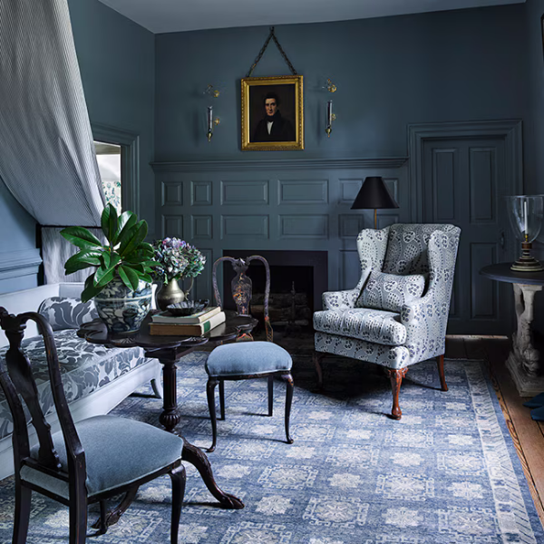 Architectural room painted in a Williamsburg Color Collection blue by Benjamin Moore, available at Lebanon Paint & Wallpaper